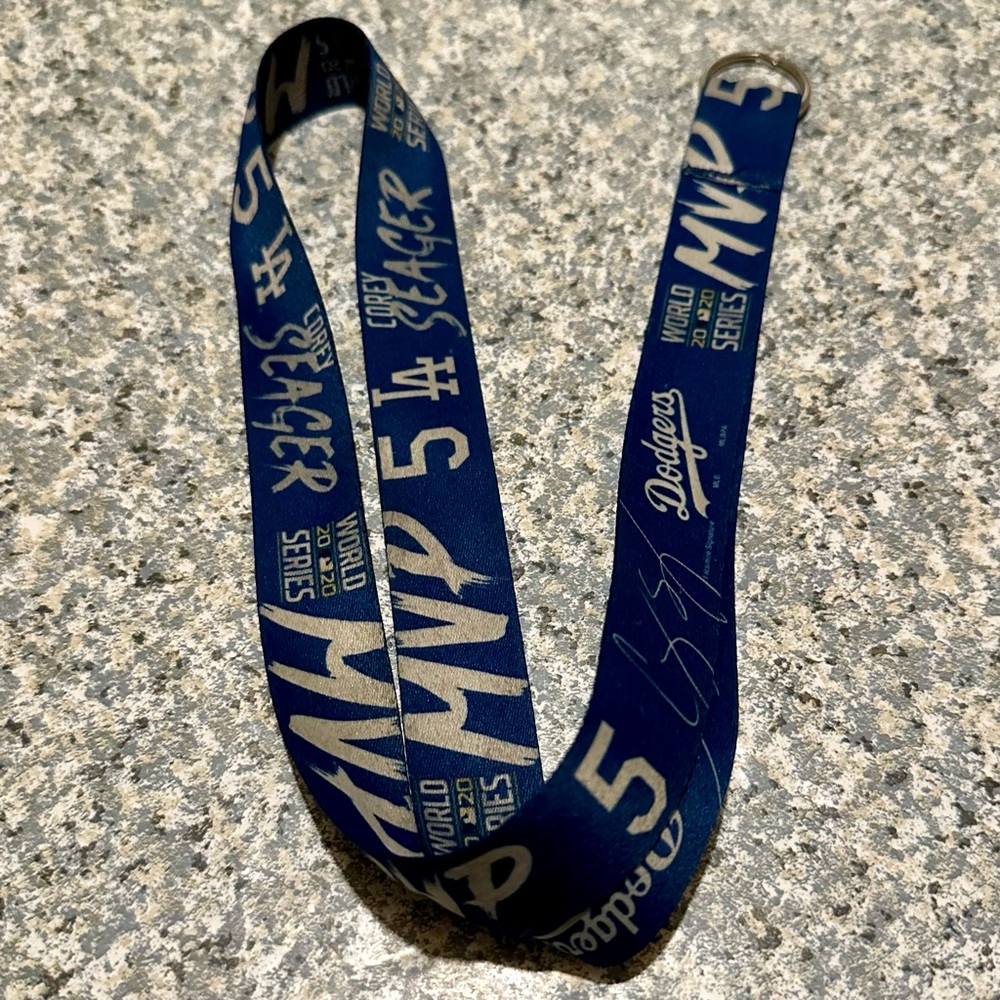 USED Los Angeles Dodgers 2020 World Series Champions MVP Corey Seager Lanyard